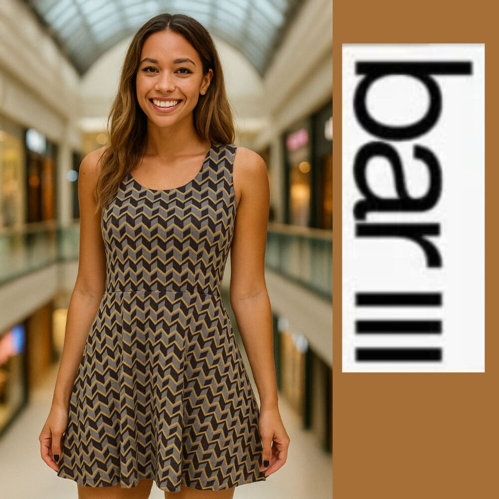 Bar III Geometric Sleeveless Dress